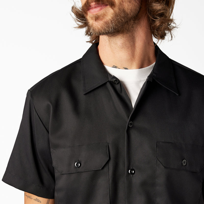 Dickies Men's Flex Slim Fit Short Sleeve Work Shirt Black | 2XL Dickies Men's Flex Slim Fit Short Sleeve Work Shirt Black | 2XL