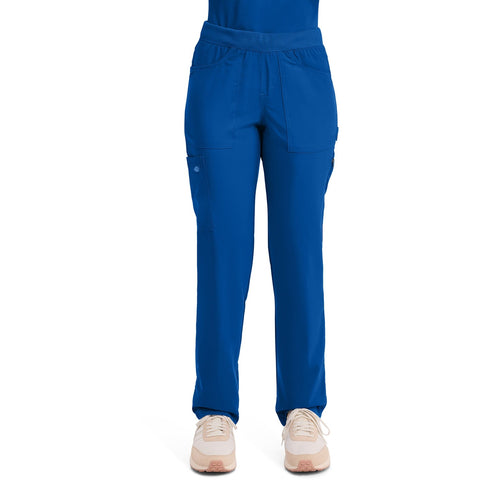Women's Balance Mid Rise Tapered Leg Pull-On Scrub Pant - Royal - 1