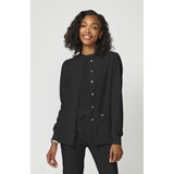 Women's EDS Essentials Snap Front Warm-Up Scrub Jacket - Black - 1
