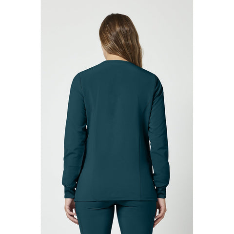 Women's EDS Essentials Snap Front Warm-Up Scrub Jacket - Caribbean Blue - 2