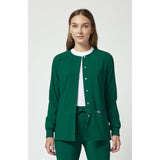 Women's EDS Essentials Snap Front Warm-Up Scrub Jacket - Hunter Green - 1