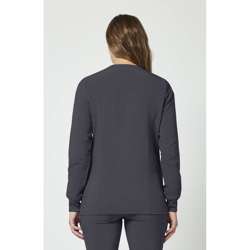 Women's EDS Essentials Snap Front Warm-Up Scrub Jacket - Pewter - 2