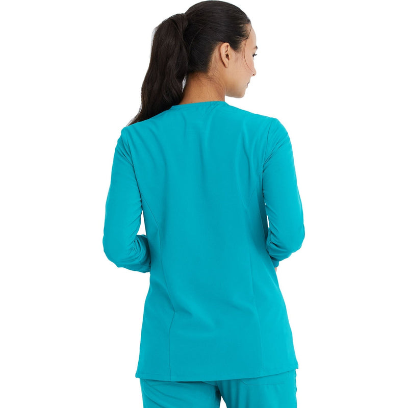 Women's EDS Essentials Snap Front Warm-Up Scrub Jacket - Teal Blue - 2