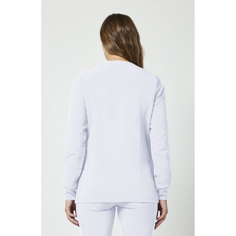 Women's EDS Essentials Snap Front Warm-Up Scrub Jacket - White - 2