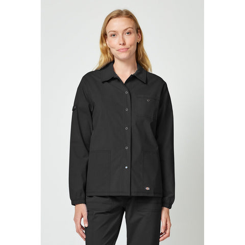 Women's Forge Snap Front Scrub Jacket - Black - 1