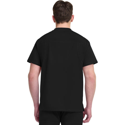 Men's Dynamix Tuckable V-Neck Scrub Top - Black - 2