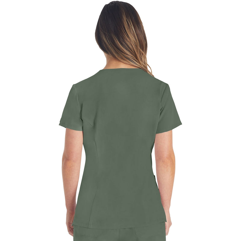 Women's EDS Essentials V-Neck Scrub Top - Olive - 2