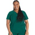 Women's EDS Essentials Mock Wrap Scrub Top - Hunter Green - 1
