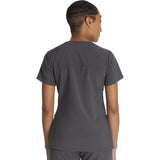 Women's EDS Essentials Mock Wrap Scrub Top - Pewter - 2