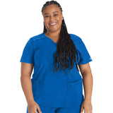 Women's EDS Essentials Mock Wrap Scrub Top - Royal - 1