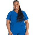 Women's EDS Essentials Mock Wrap Scrub Top - Royal - 1