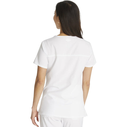 Women's EDS Essentials Mock Wrap Scrub Top - White - 2