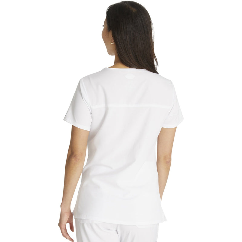 Women's EDS Essentials Mock Wrap Scrub Top - White - 2