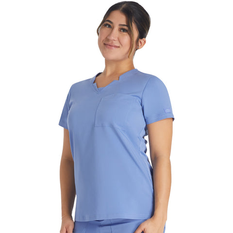 DK BALANCE Notched V-Neck Top