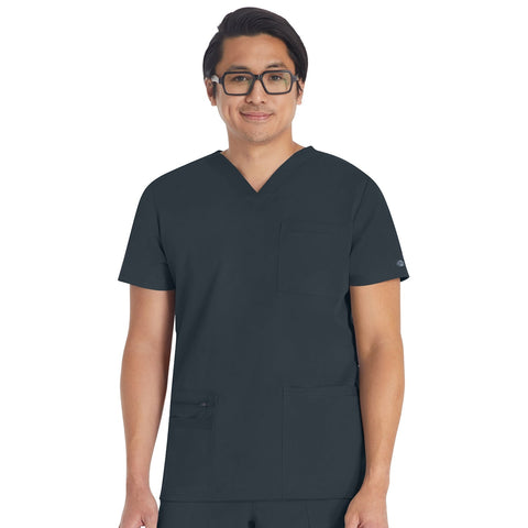 Men's Balance V-Neck Scrub Top - Pewter - 1