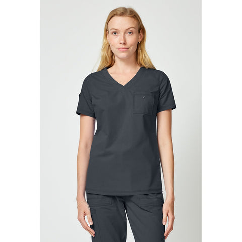 Women's Forge Tuck In Scrub Top - Pewter - 1