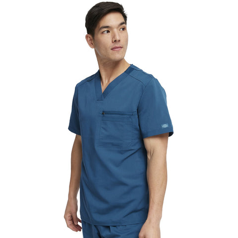Men's Balance Tuckable V-Neck Scrub Top - Caribbean Blue - 1