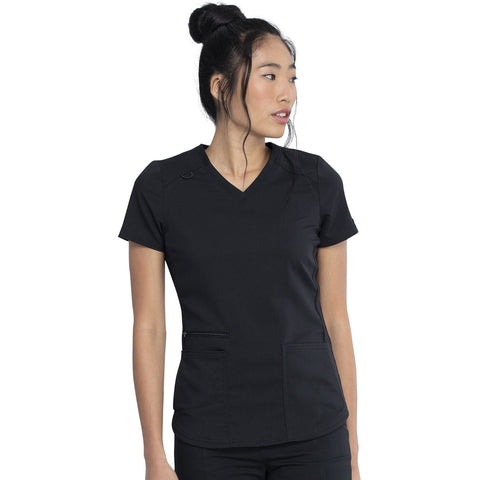 Women's Balance V-Neck Scrub Top - Black - 1