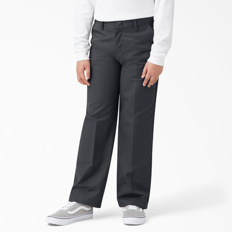 Dickies Pantaloni Uniforme Scolastica Ragazzi - Modello Flexwaist A Vita Regolabile - Gamba Dritta, Colore Cachi - Tessuto Twill Resistente - 2