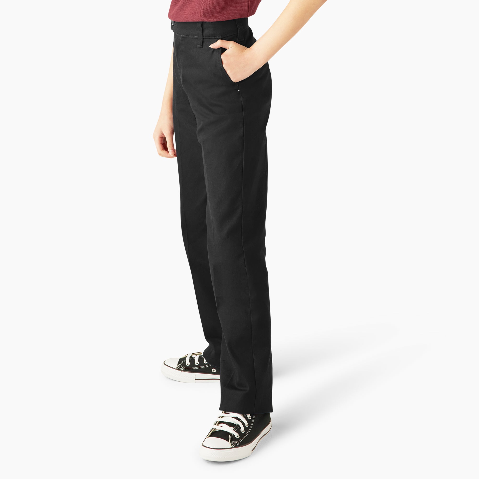 X-girl × Dickies WORK PANTS Dickies Girls School Uniform Slim Fit Straight Leg Stretch Twill