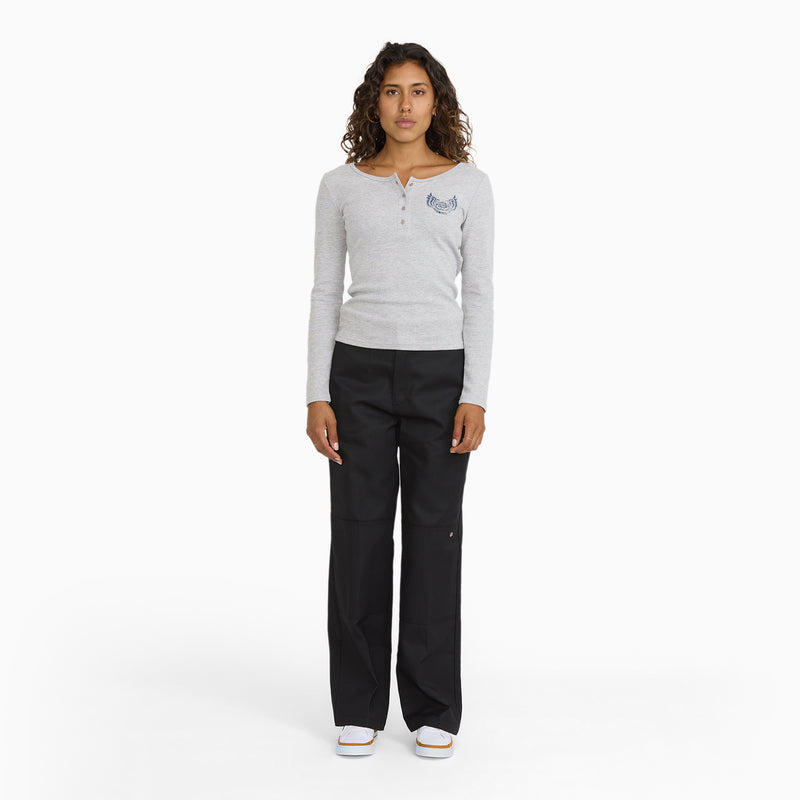 Juniors Long Sleeve Fitted Henley
