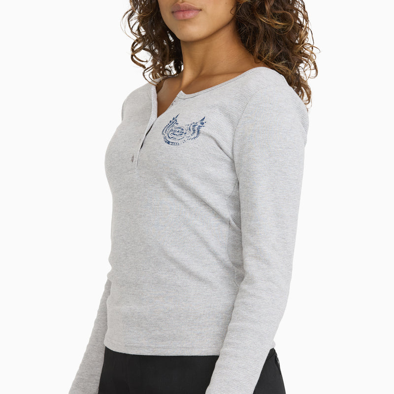 Juniors Long Sleeve Fitted Henley