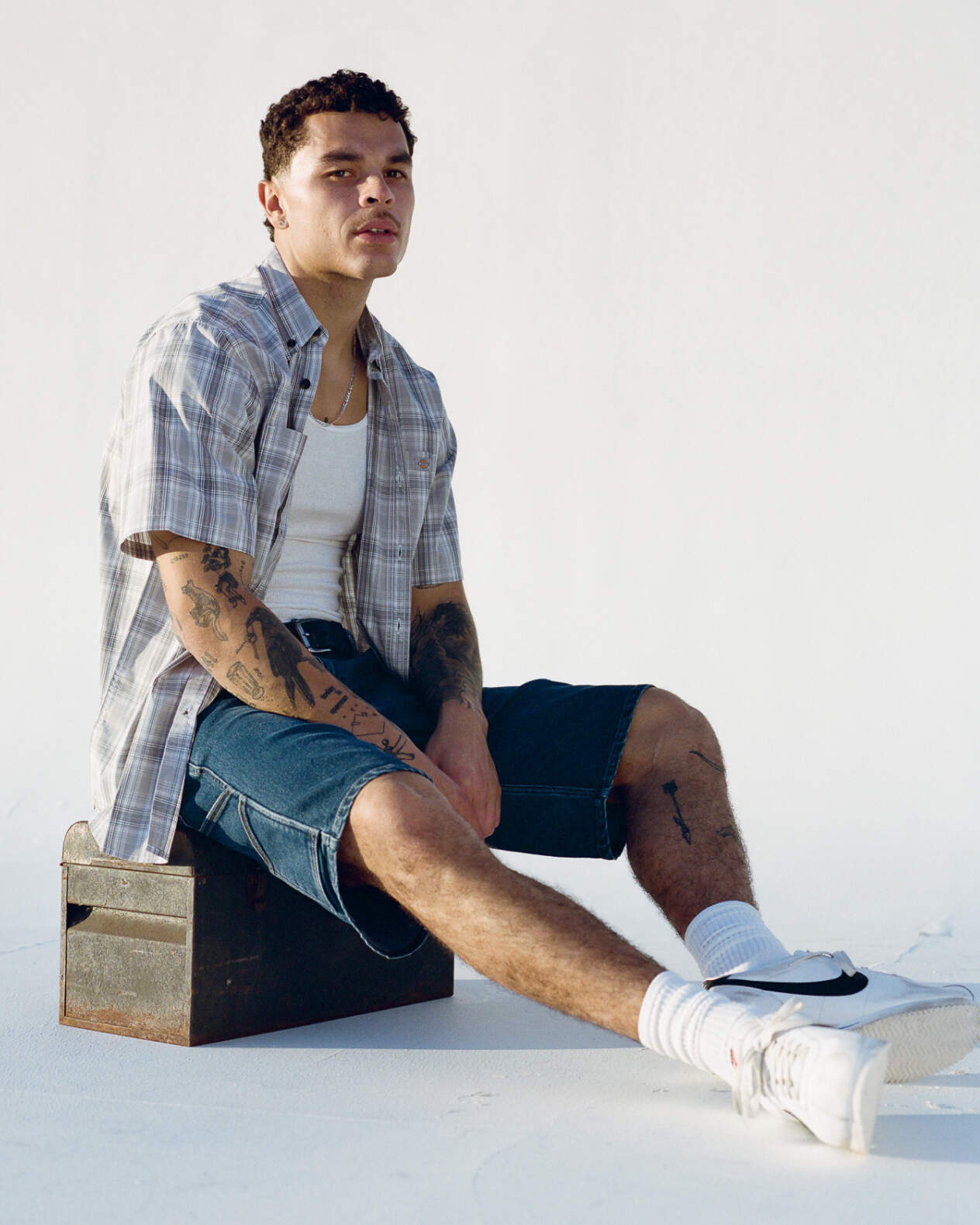 Denim Utility Shorts, 11"