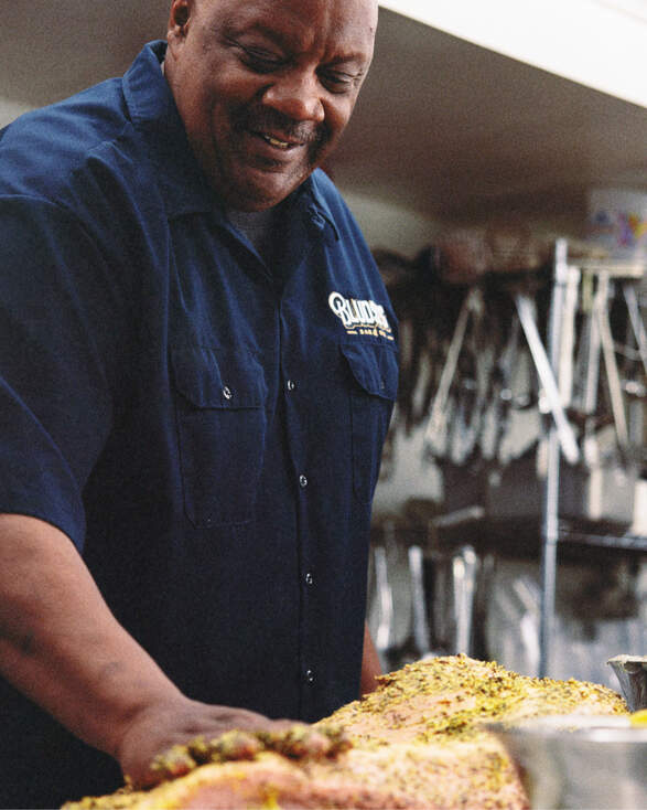 Man working at a kitchen