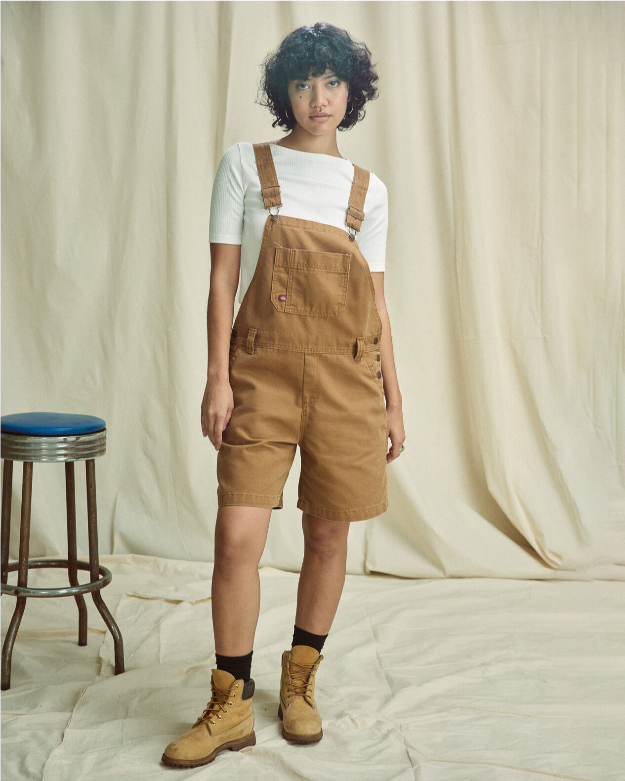Women s Relaxed Fit Bib Shortalls 7 Dickies US
