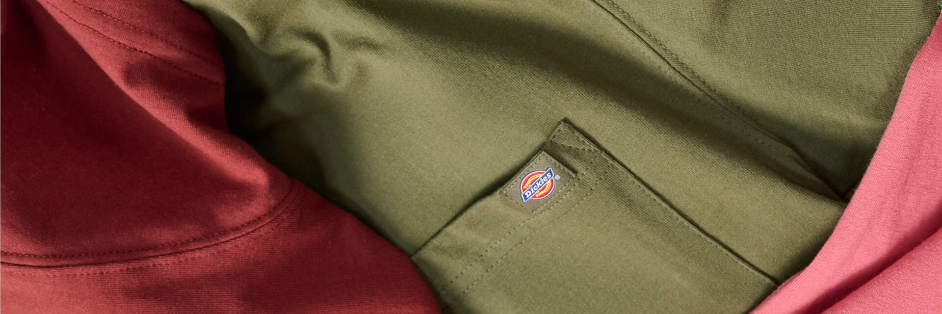 close up of folded Dickies clothes