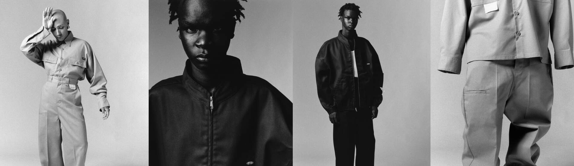 Group of people wearing Dickies X Brain Dead Collection