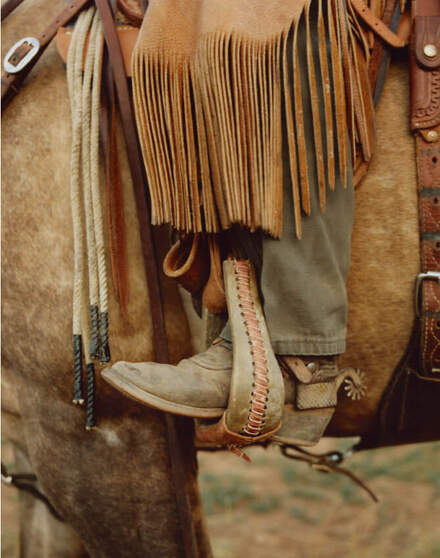Boot in stirrup on horse