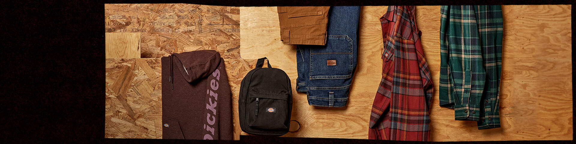 flannel shirts, jeans, back pack and hoodie