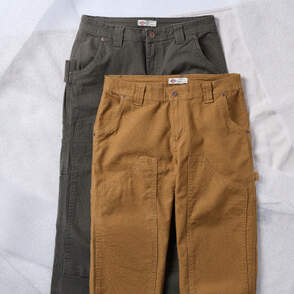 Two women pants on white background