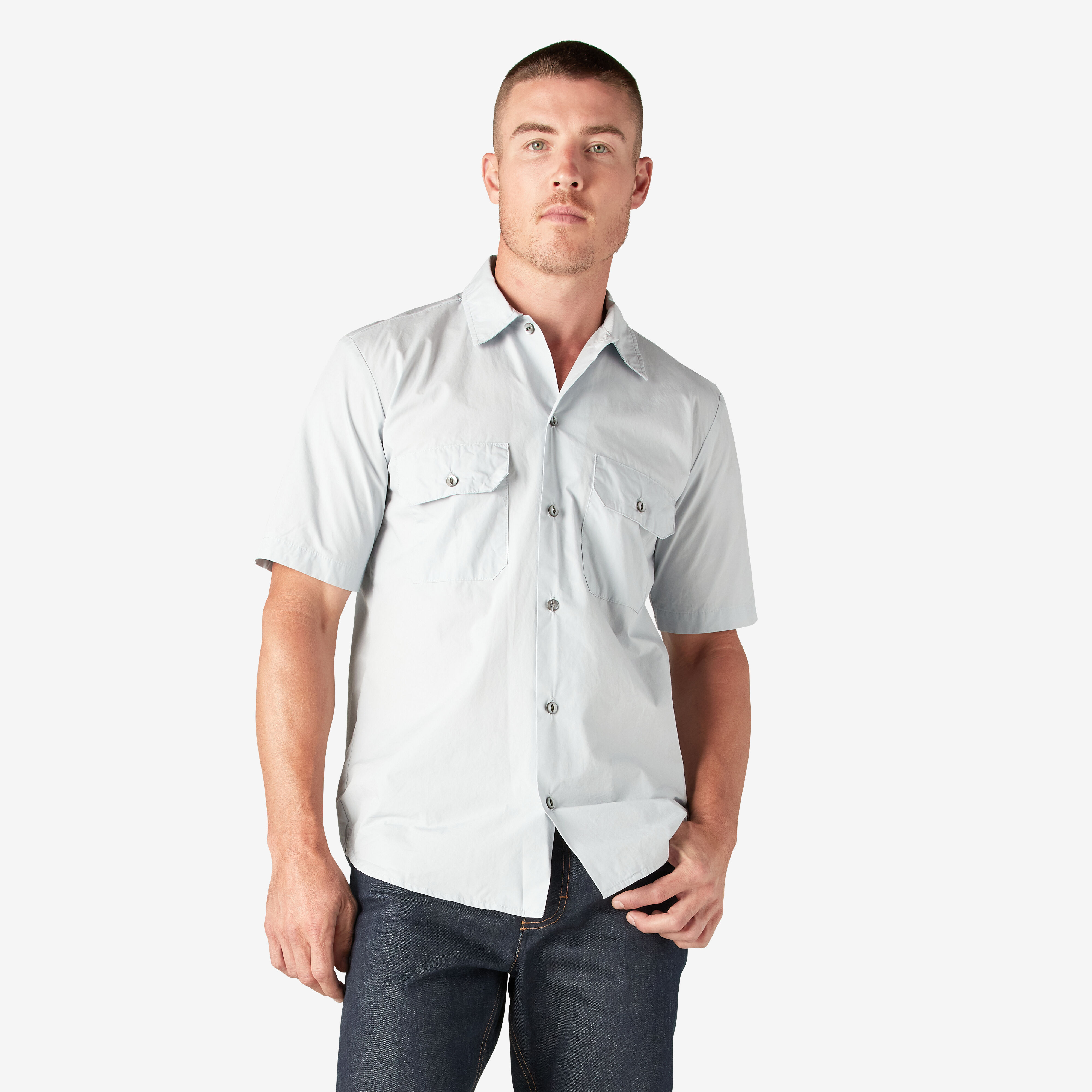 Dickies white work shirt short sleeve cheap
