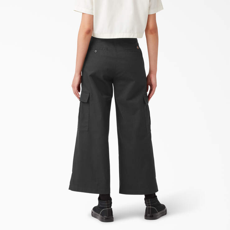 Dickies Women's Twill Crop Cargo Pants - Stonewashed Black 0