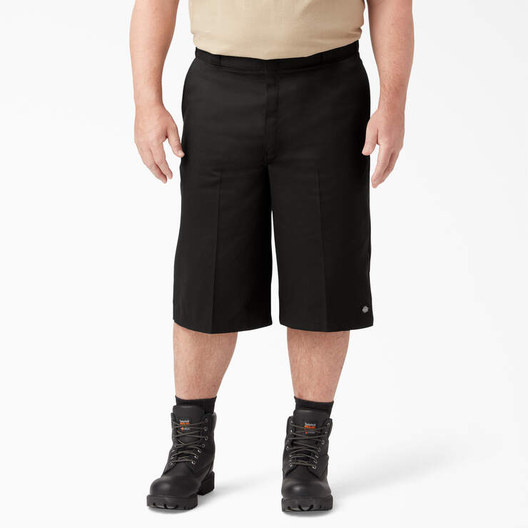 Loose Fit Multi-Use Pocket Work Shorts, 15" - Black (BK) image number 4