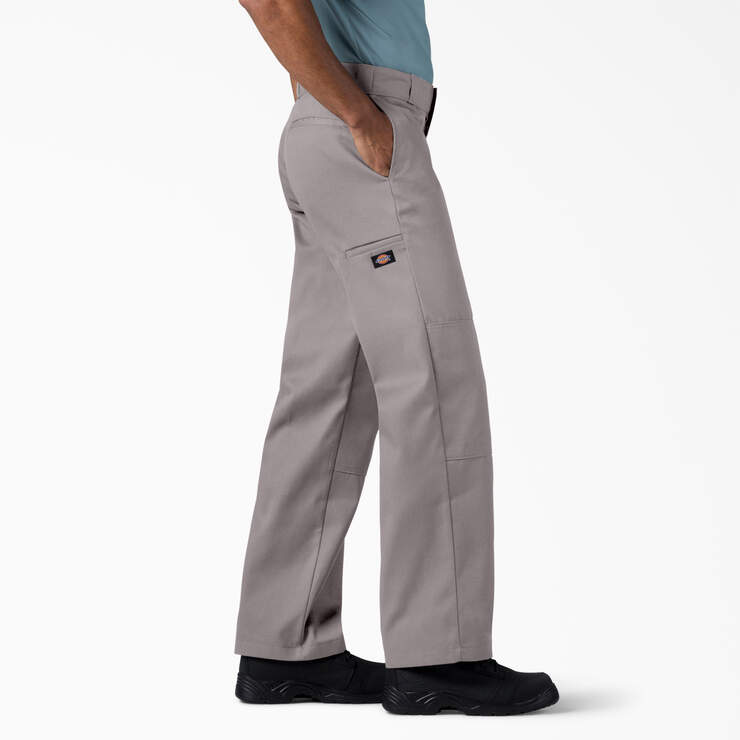 Loose Fit Double Knee Work Pants - Silver (SV) image number 3