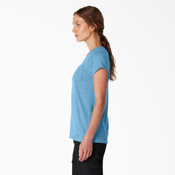 Women&#39;s Cooling Short Sleeve Pocket T-Shirt - Azure Blue &#40;AB2&#41;