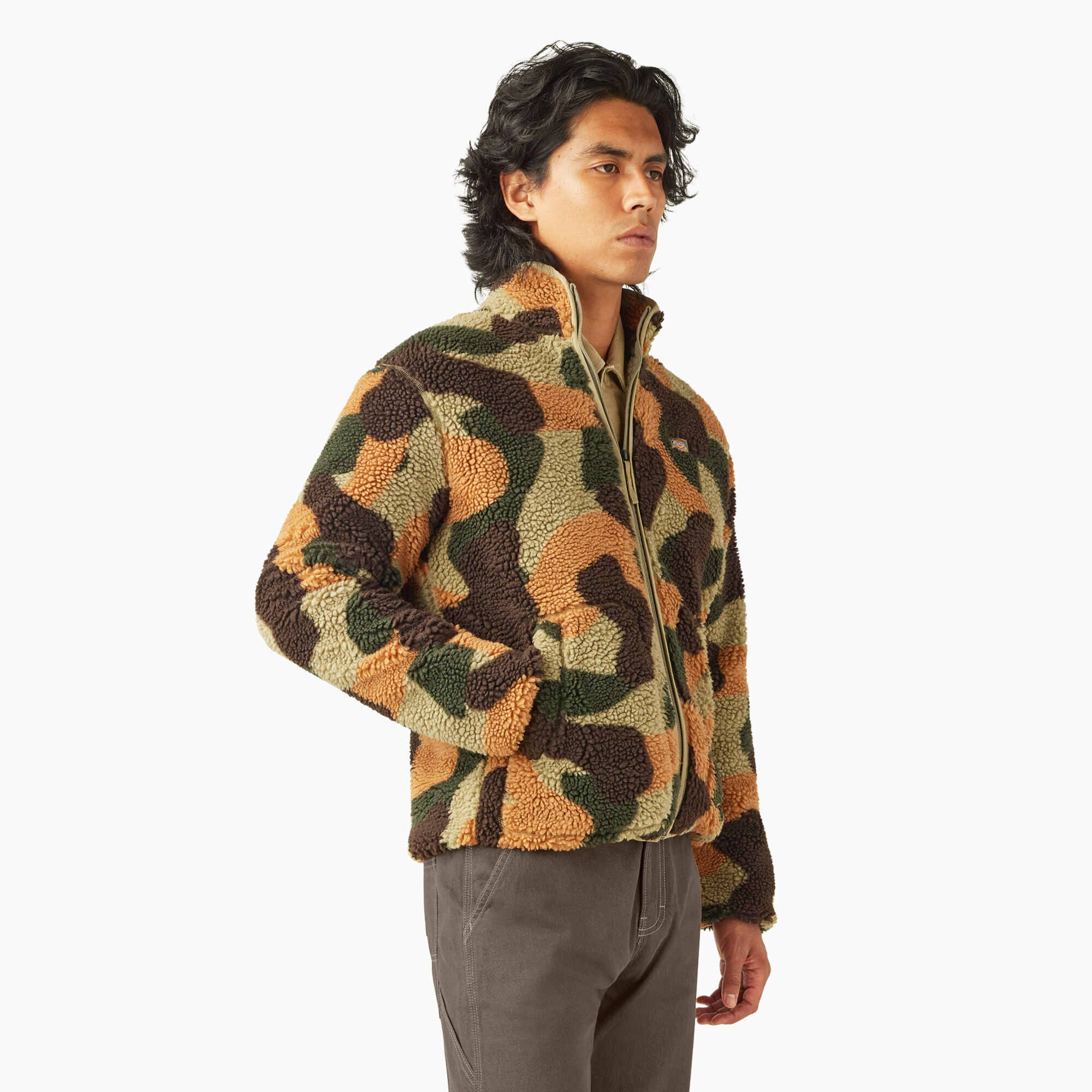 Relaxed Fit High Pile Fleece Camo Jacket Dickies US
