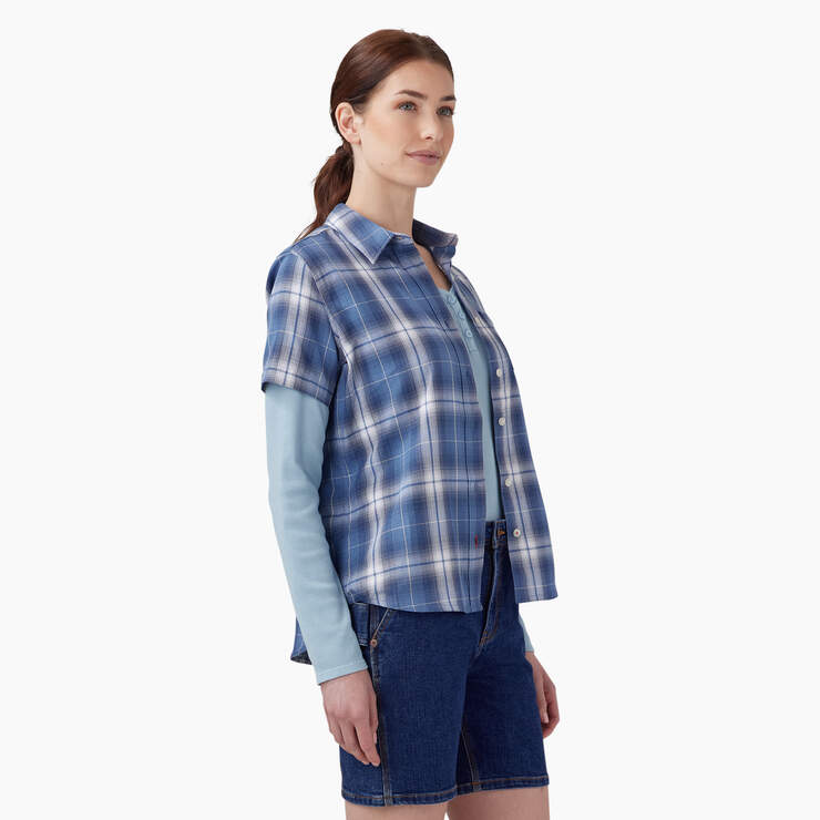 Women’s Plaid Woven Shirt - Coronet Blue Herringbone Plaid (RPH) image number 4