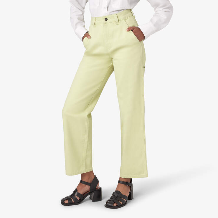 Women's Regular Fit Duck Pants - Stonewashed Pale Green (EWA) image number 3