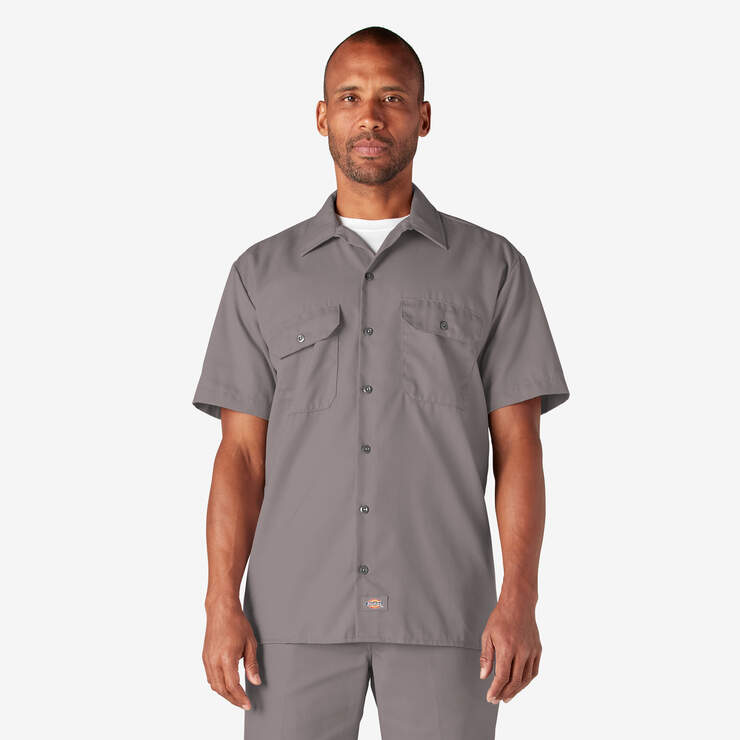 Short Sleeve Work Shirt - Silver (SV) image number 1