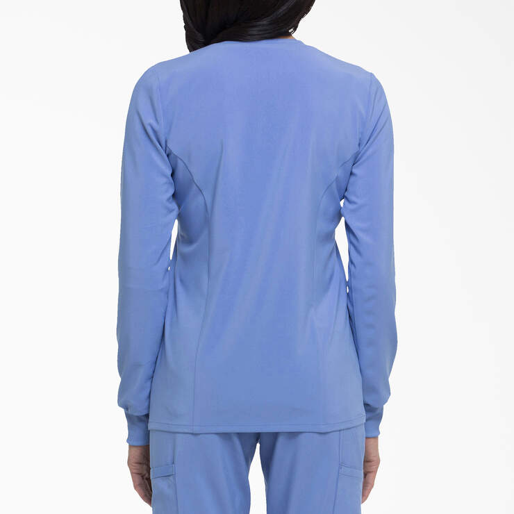 Women's EDS Essentials Snap Front Scrub Jacket - Ceil Blue (CBL) image number 2