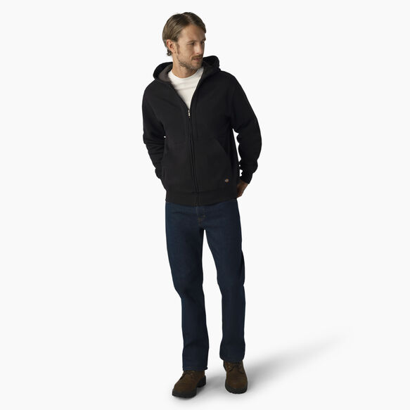 Thermal Lined Full-Zip Fleece Hoodie - Black &#40;KBK&#41;