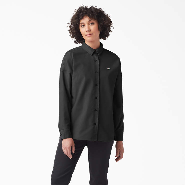 Women's Halleyville Oversized Corduroy Shirt - Black (BKX) image number 1