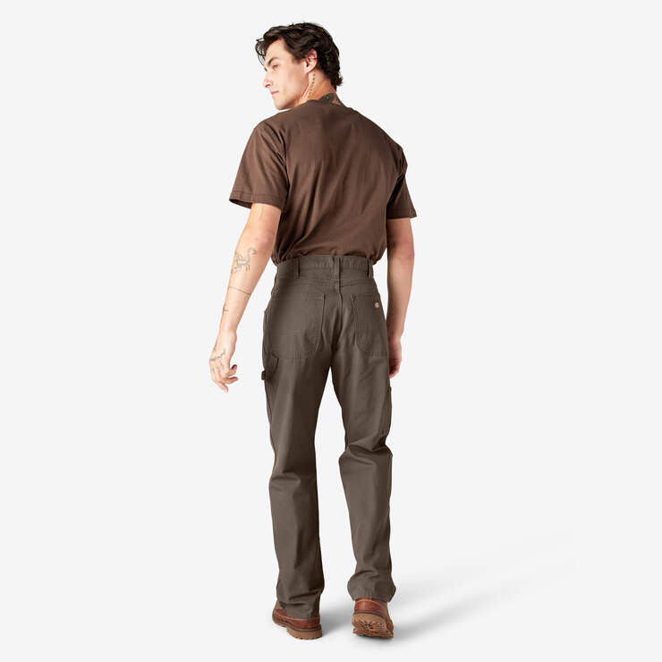 Relaxed Fit Heavyweight Duck Carpenter Pants - Rinsed Mushroom (RMR1) image number 6