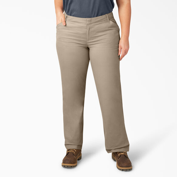 Women S Relaxed Fit Straight Leg Stretch Twill Pants Plus Dickies
