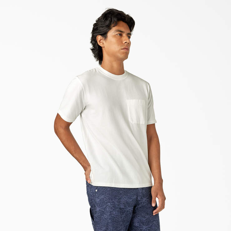 Dickies Premium Collection Pocket T-Shirt - White Garment Dye (WYA) image number 4