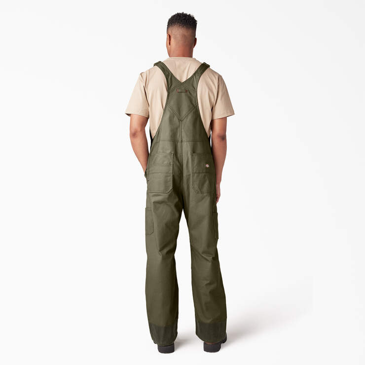 Waxed Canvas Double Front Bib Overalls - Moss Green (MS) image number 2